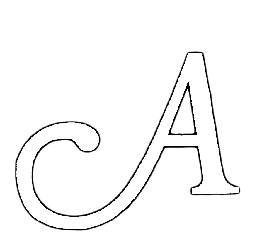 Amalia's signature 'A' for Amalia's Family Resturant header